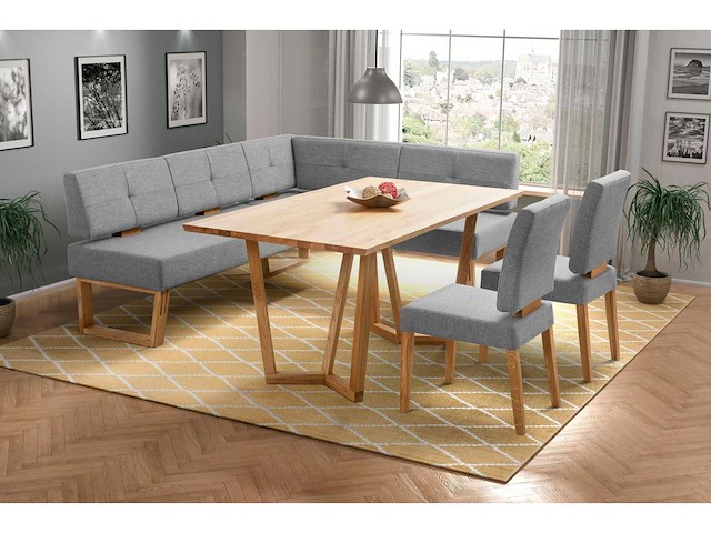 Eetkamerstoel - massief eikenhout - set van 2 - afbeelding 1 van  4