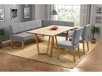 Eetkamerstoel - massief eikenhout - set van 2