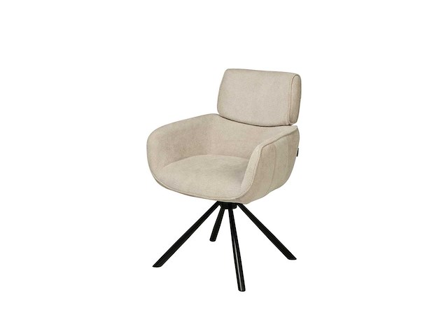 Eetkamerstoel beige stof (6x) - afbeelding 1 van  5