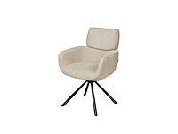 Eetkamerstoel beige stof (6x) - afbeelding 1 van  5