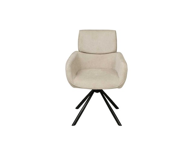 Eetkamerstoel beige stof (6x) - afbeelding 2 van  5