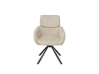 Eetkamerstoel beige stof (6x) - afbeelding 2 van  5