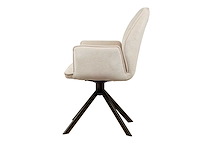 Eetkamerstoel beige velvet (6x) - afbeelding 2 van  6