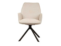 Eetkamerstoel beige velvet (6x) - afbeelding 3 van  6