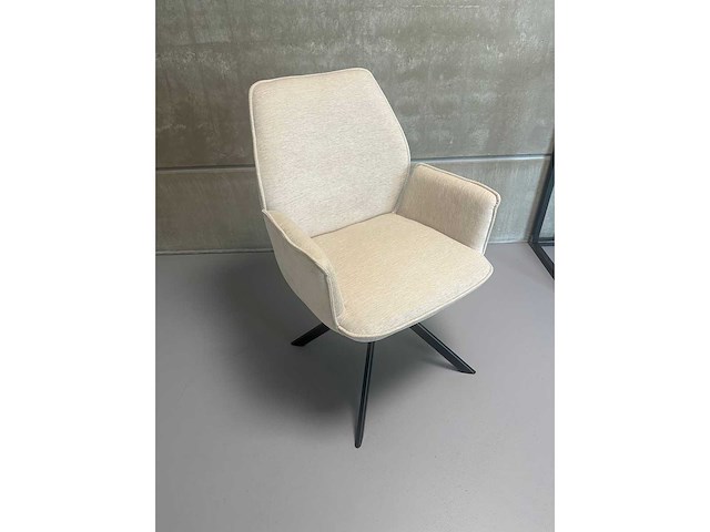 Eetkamerstoel beige velvet (6x) - afbeelding 4 van  6