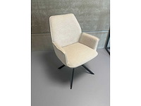 Eetkamerstoel beige velvet (6x) - afbeelding 4 van  6