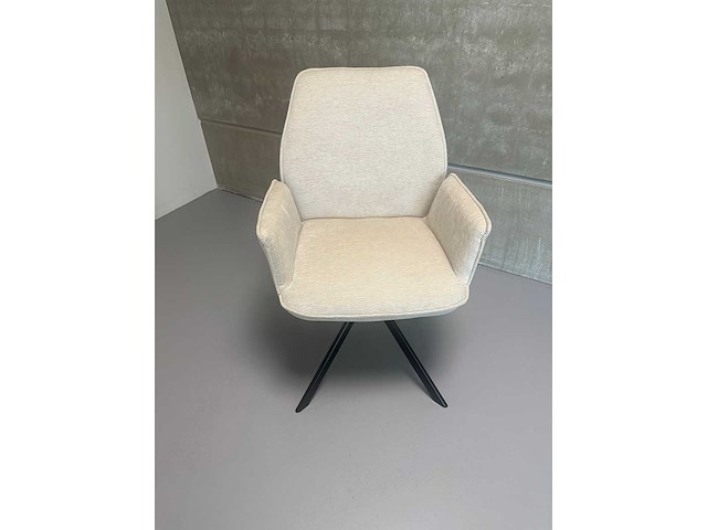 Eetkamerstoel beige velvet (6x) - afbeelding 5 van  6