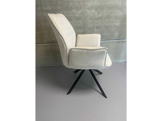 Eetkamerstoel beige velvet (6x) - afbeelding 6 van  6