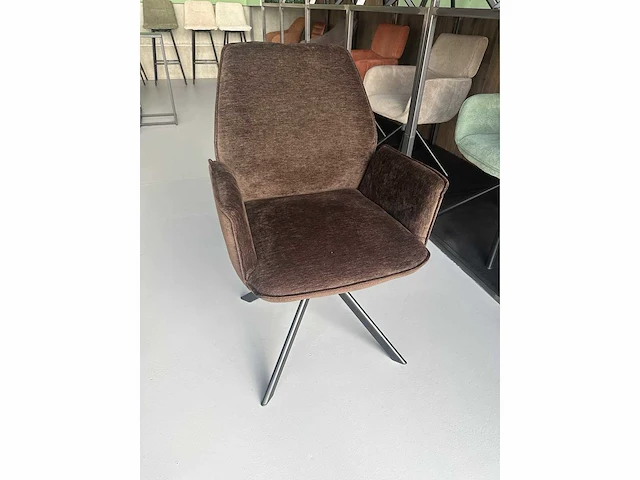 Eetkamerstoel bruin velvet (6x) - afbeelding 4 van  4