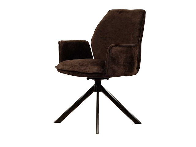 Eetkamerstoel bruin velvet (6x) - afbeelding 1 van  2