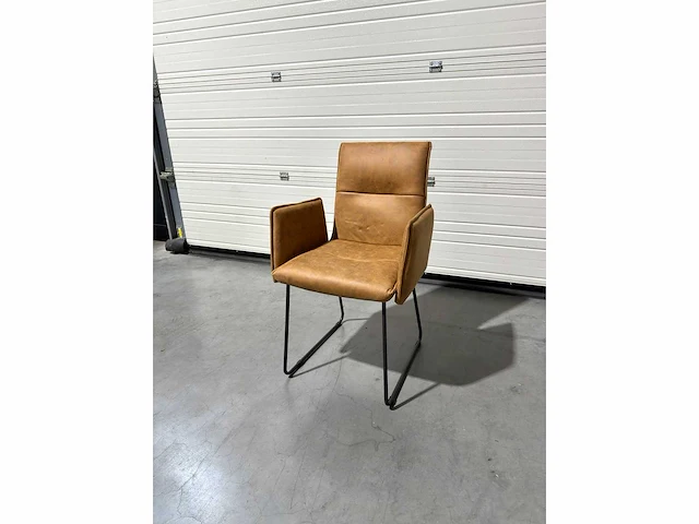 Eetkamerstoel cognac microleder (5x) - afbeelding 2 van  4