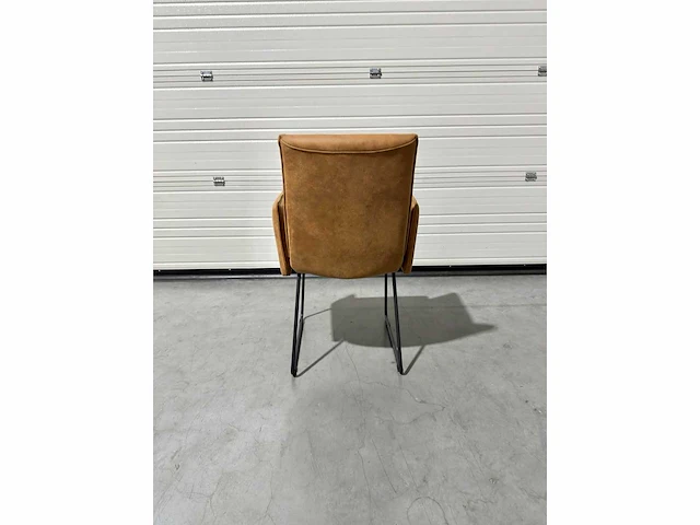 Eetkamerstoel cognac microleder (5x) - afbeelding 3 van  4
