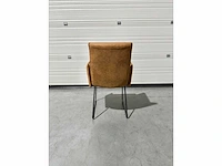 Eetkamerstoel cognac microleder (5x) - afbeelding 3 van  4