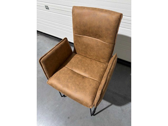 Eetkamerstoel cognac microleder (5x) - afbeelding 3 van  3