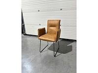 Eetkamerstoel cognac microleder (5x) - afbeelding 2 van  4