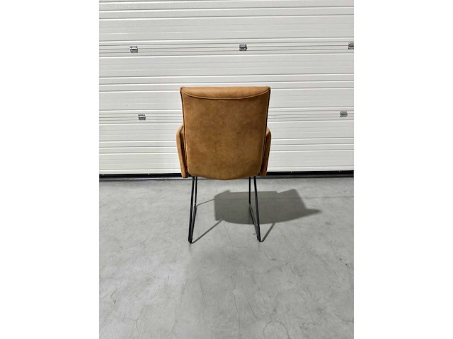 Eetkamerstoel cognac microleder (5x) - afbeelding 3 van  4
