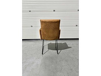 Eetkamerstoel cognac microleder (5x) - afbeelding 3 van  4