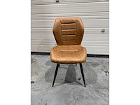 Eetkamerstoel cognac microleder (6x) - afbeelding 1 van  5