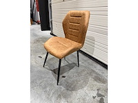 Eetkamerstoel cognac microleder (6x) - afbeelding 2 van  5