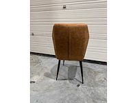 Eetkamerstoel cognac microleder (6x) - afbeelding 4 van  5