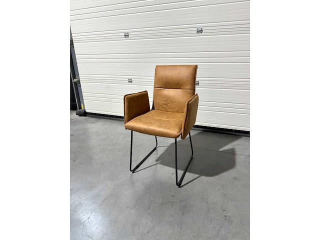 Eetkamerstoel cognac pu leer (6x) - afbeelding 2 van  4