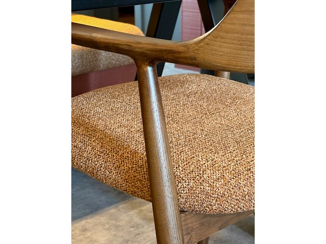 Eetkamerstoel essenhout terracotta - afbeelding 2 van  2