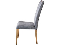 Eetkamerstoel, gestoffeerde stoel, massief eikenhouten frame - set van 2 - afbeelding 3 van  3