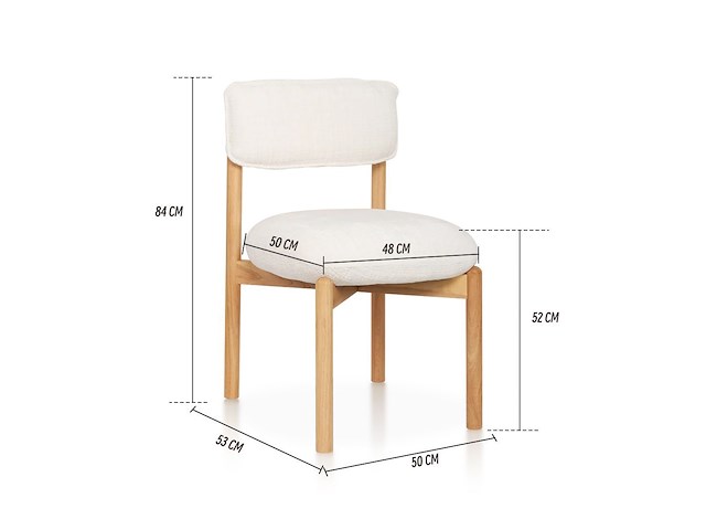 Eetkamerstoel met eik afwerking rubberwood - afbeelding 2 van  3