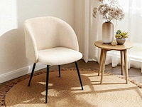 Eetkamerstoelen in krulwol-effect stof (x4) - afbeelding 1 van  8