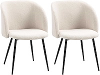 Eetkamerstoelen in krulwol-effect stof (x4) - afbeelding 2 van  8