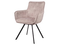 Eetkamerstoelen off white velvet (5x) - afbeelding 1 van  6