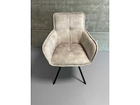Eetkamerstoelen off white velvet (5x) - afbeelding 5 van  6