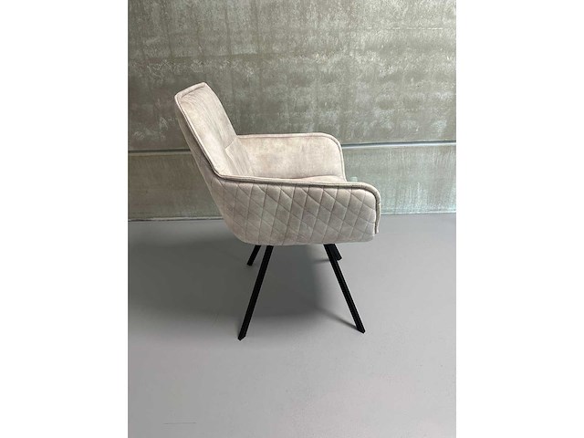Eetkamerstoelen off white velvet (5x) - afbeelding 1 van  8
