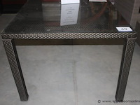 Eetkamertafel 180x100cm wicker + glasblad - afbeelding 2 van  2