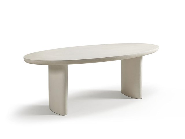 Eetkamertafel bora-bora in witte kalkmortel - afbeelding 1 van  1