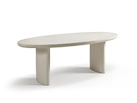 Eetkamertafel bora-bora in witte kalkmortel - afbeelding 1 van  1