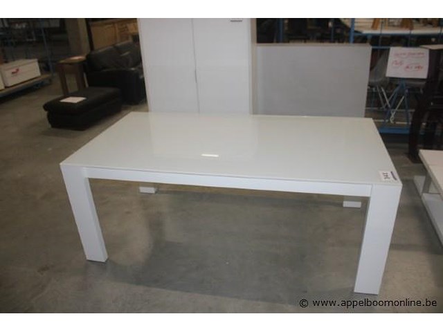 Eetkamertafel glas/wit hoogglans - afbeelding 2 van  2