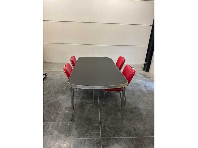Eetkamertafel met 4 stoelen - belair retro - afbeelding 1 van  4