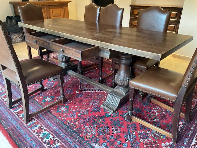 Eetkamertafel met stoelen - afbeelding 2 van  4