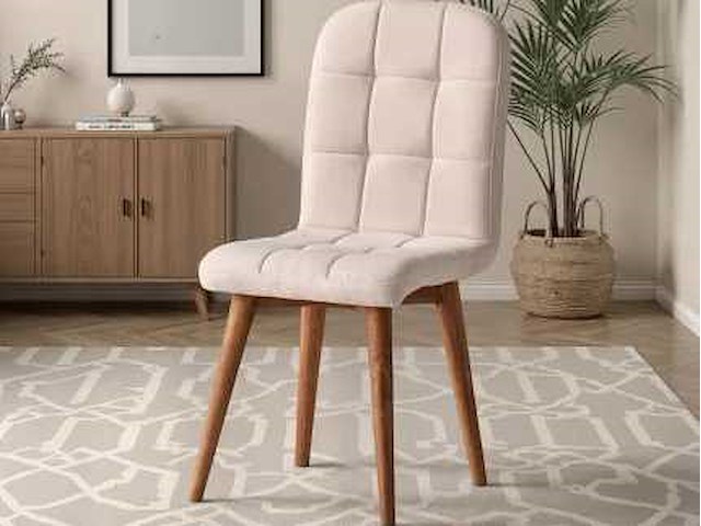 Eetstoel - cream velvet (x4) - afbeelding 1 van  6