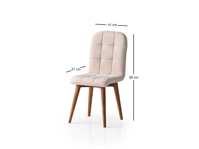 Eetstoel - cream velvet (x4) - afbeelding 4 van  6