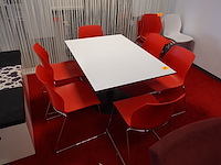 Eettafel + 6 x kunststof stoel kastel - afbeelding 4 van  6