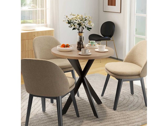 Eettafel 75 x 75 cm rond moderne keukentafel voor 2-4 personen - afbeelding 1 van  5