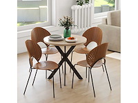 Eettafel 75 x 75 cm rond moderne keukentafel voor 2-4 personen - afbeelding 4 van  5