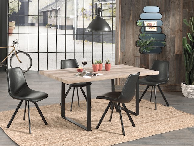 Eettafel alexander - 180x80x93 cm - lichtbruin/eikenhout - afbeelding 1 van  2