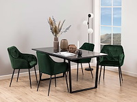 Eettafel amanda 160x90 - marmer/zwart - afbeelding 4 van  7