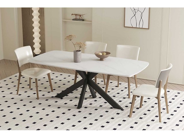 Eettafel apollo | 180 x 90 x 76 cm | stenen design - afbeelding 1 van  7