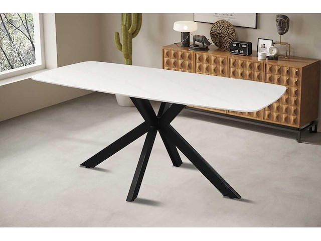 Eettafel apollo | 180 x 90 x 76 cm | stenen design - afbeelding 3 van  7