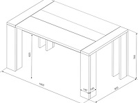 Eettafel ares 90x190 - eik decor - afbeelding 4 van  4