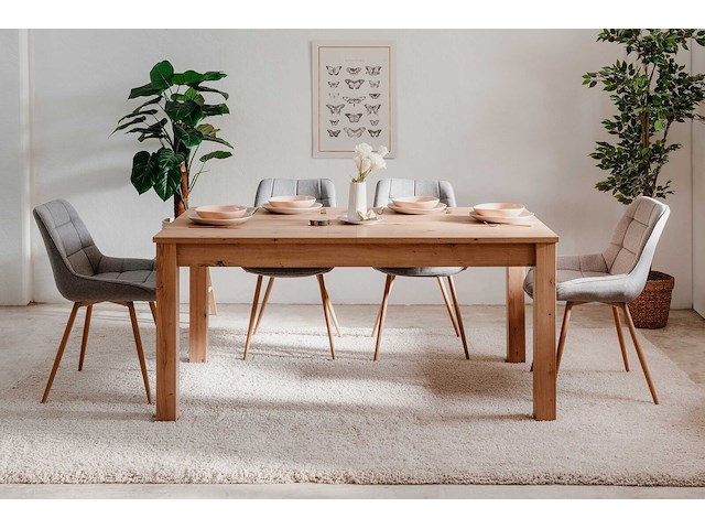 Eettafel breanna 160/215 x 90 cm-artisanale eik - afbeelding 1 van  7